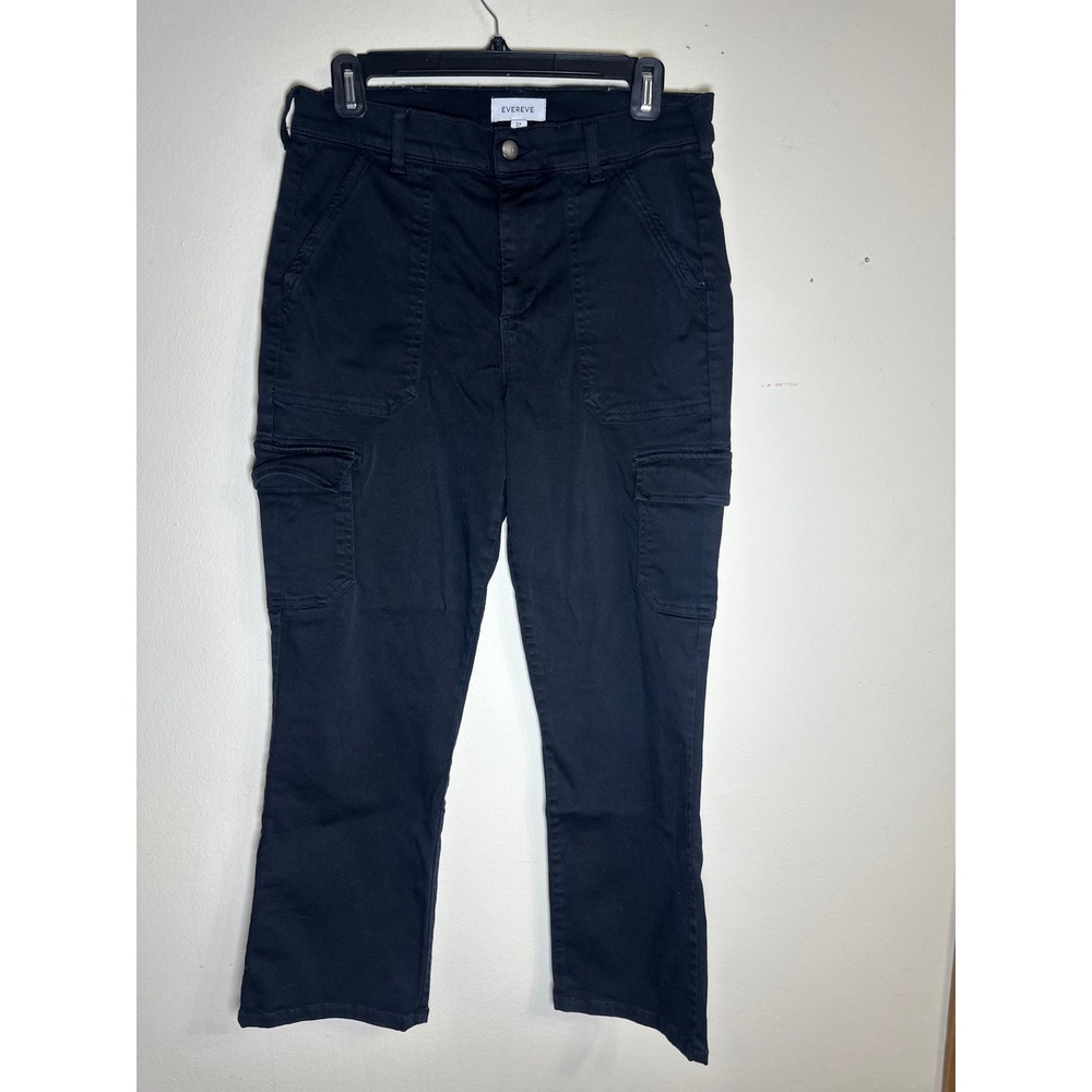 Evereve Black Cropped‎ Cargo Pants Womens Size 27 Utility Pockets